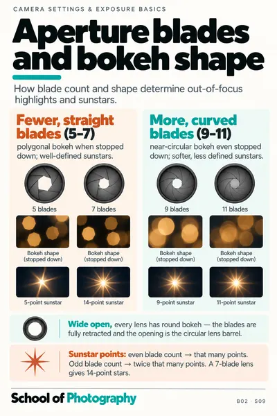 Aperture blades and bokeh shape cheat sheet