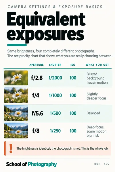 Equivalent exposures cheat sheet