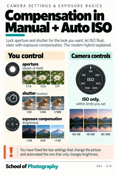 Compensation in Manual + Auto ISO cheat sheet
