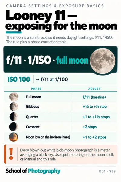Looney 11 — exposing for the moon cheat sheet