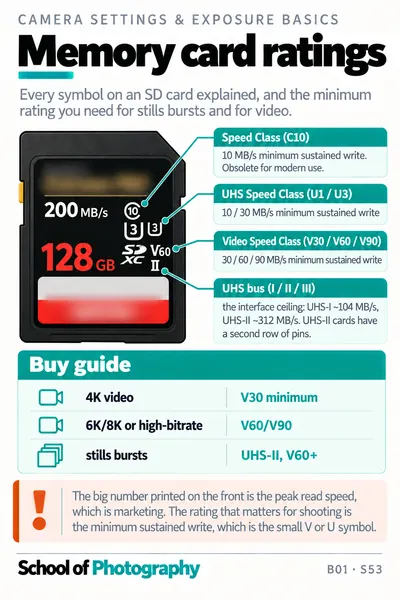 Memory card ratings cheat sheet