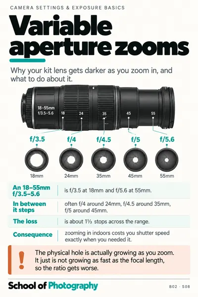 Variable aperture zooms cheat sheet