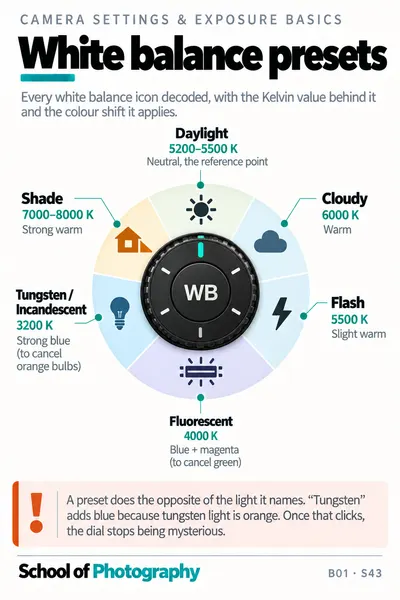 White balance presets cheat sheet