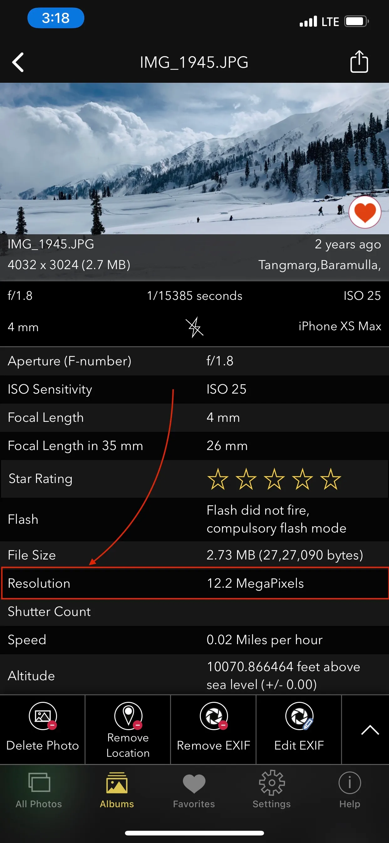 Photo Resolution Of Photo on iPhone EXIF Viewer By Fluntro App screenshot.jpg