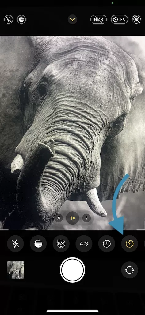 iPhone Camera App Photo Mode Timer function