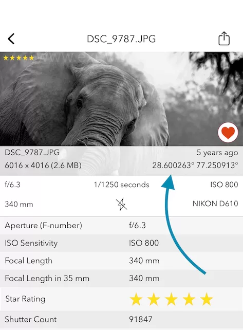 GPS Coordinates of Photos on iPhone with Geotagging copy