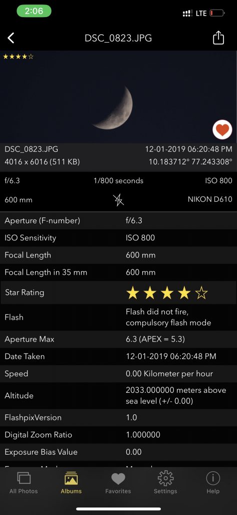 Shutter speeds for night photography example image.