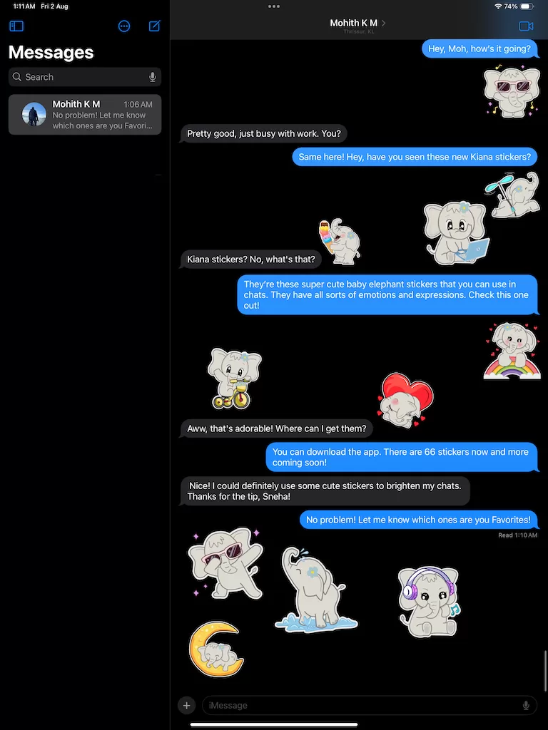 iMessage iPad App with Stickers