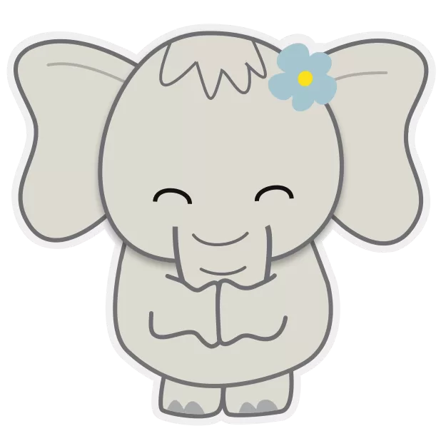 Thank you Kiana Elephant Sticker 