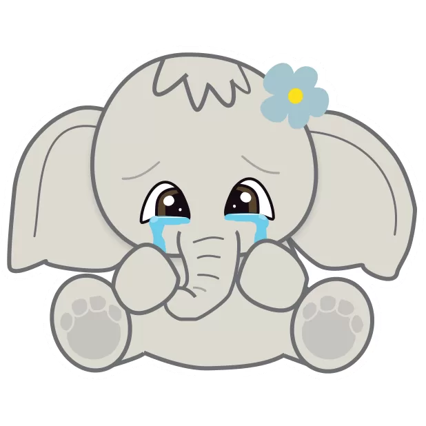 Crying Cute Baby Elephant Kiana