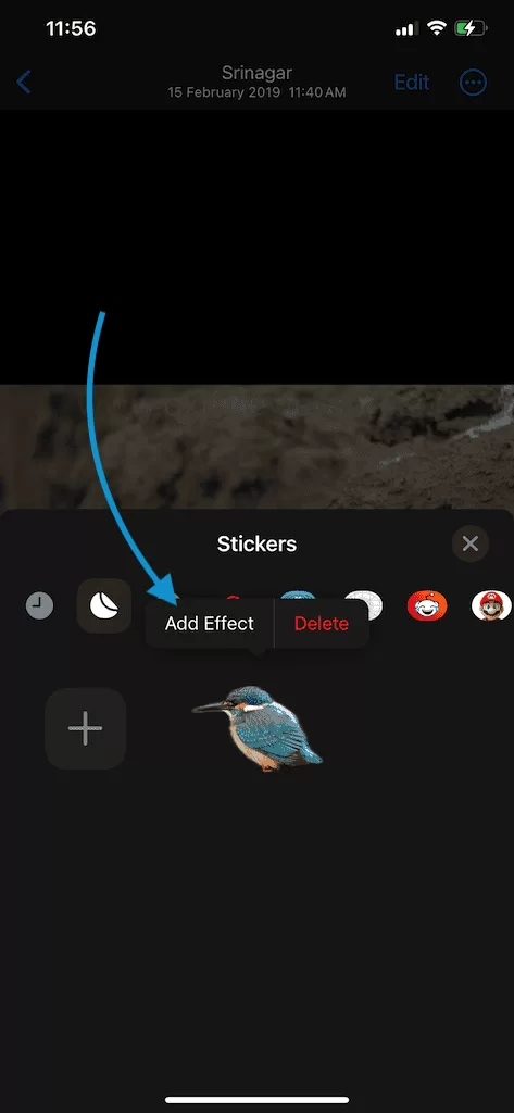 Add Effect To Stickers iPhone