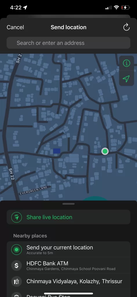 WhatsApp Share Live Location