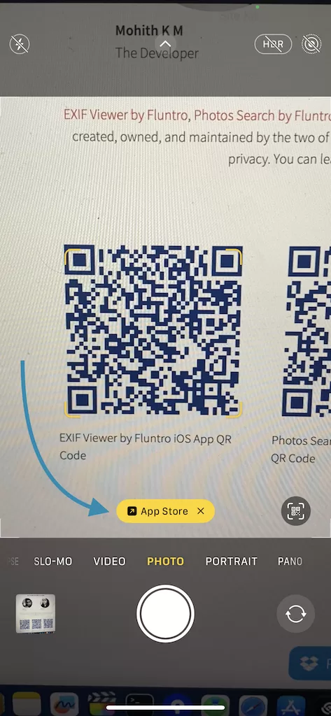 QR Code Scanning using iPhone Camera