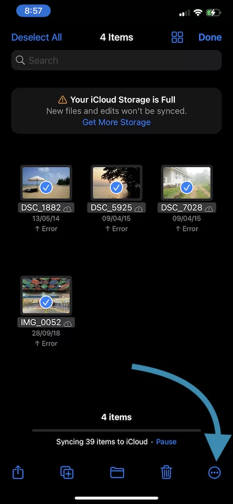 Select photos you desire on Files App