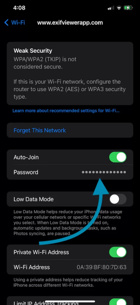 WiFi Network view password