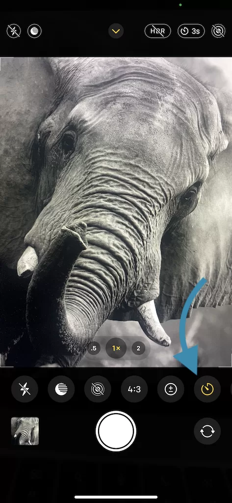 iPhone Camera App Photo Mode Timer function