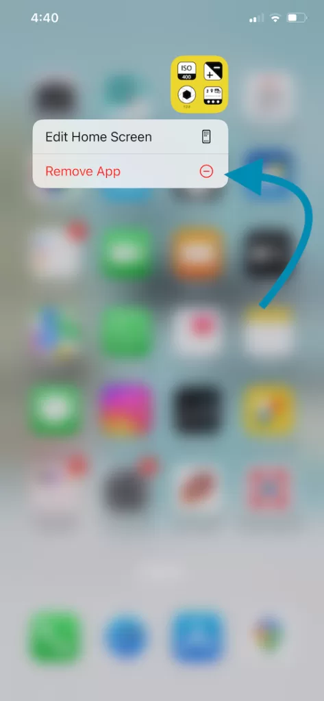 Remove App edit Home screen