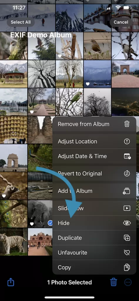 Hide Photos in iPhone Photos App