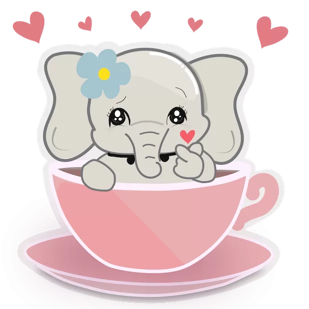 Cute Elephant inside cup 