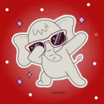 Kiana Cute elephant Stickers App Icon
