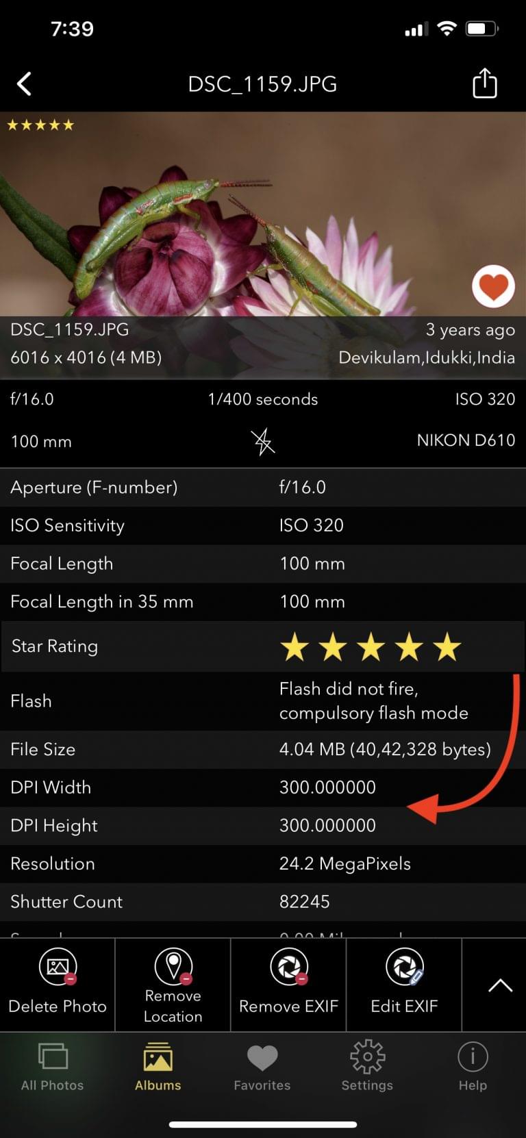 How to view DPI height and width of an image on iPhone and iPad - EXIF ...