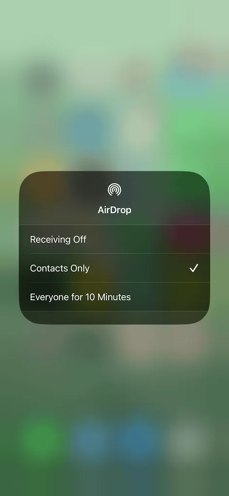 Control Center Airdrop Settings fs8 png