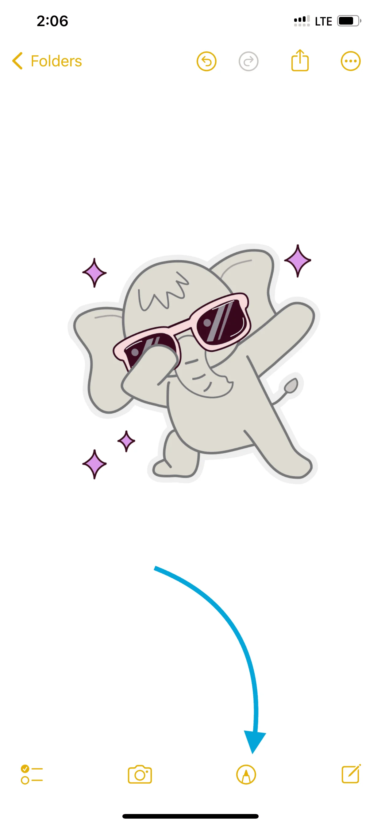 Notes App Kiana Elephant start editing fs8