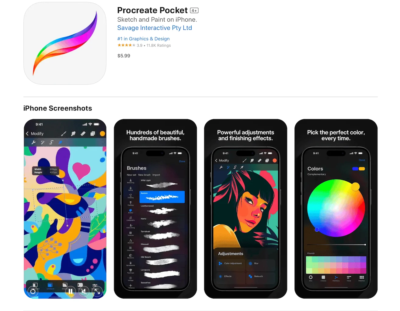 Top 27 Apps without Subscription for iPhone 16 Pro Max and latest iPhone models 2 Procreate pocket Appstore